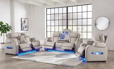 U271-05 Power Reclining Set (Genuine Leather + Air Massage) - Ella Furniture