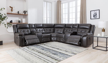 Jacob Gray Reclining Sectional - Ella Furniture
