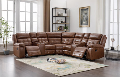 Jacob Saddle Reclining Sectional - Ella Furniture
