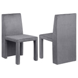 Tordera Velvet Upholstered Dining Side Chair Grey (Set of 2) 108512 - Ella Furniture