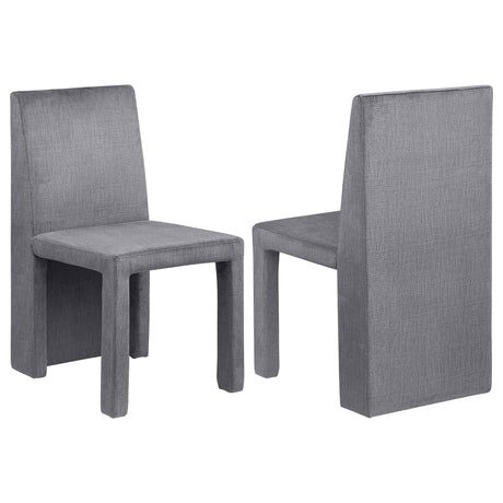 Tordera Velvet Upholstered Dining Side Chair Grey (Set of 2) 108512 - Ella Furniture