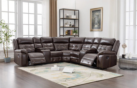 Jacob Brown Reclining Sectional - Ella Furniture