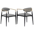 ALEXIS Alexis Fabric Upholstered Dining Arm Chair Grey (Set of 2) 182682 - Ella Furniture