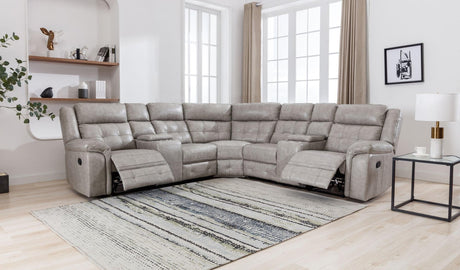 Jacob Stone Reclining Sectional - Ella Furniture