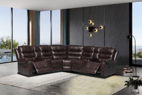 Rose Brown Reclining Sectional - Ella Furniture