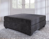 Lavernett Charcoal Chenille,microfiber Oversized Accent Ottoman - Ella Furniture