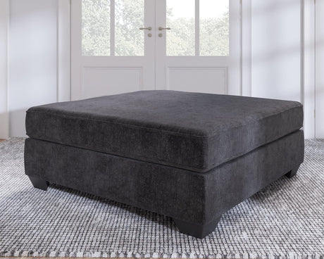 Lavernett Charcoal Chenille,microfiber Oversized Accent Ottoman - Ella Furniture