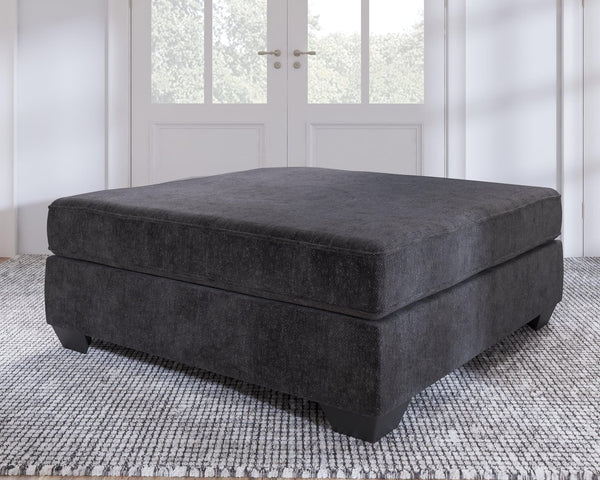 Lavernett Charcoal Chenille,microfiber Oversized Accent Ottoman - Ella Furniture