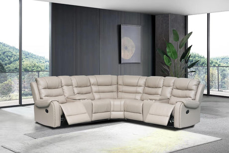 Rose Stone Reclining Sectional - Ella Furniture