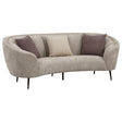 Ellorie Upholstered Channel Back Curved Sofa Beige 504837 - Ella Furniture