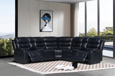 Rose Navy Reclining Sectional - Ella Furniture