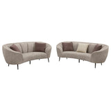 Ellorie 2-piece Upholstered Curved Sofa Set Beige 504837-S2 - Ella Furniture