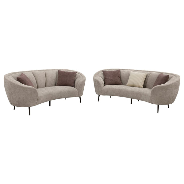 Ellorie 2-piece Upholstered Curved Sofa Set Beige 504837-S2 - Ella Furniture