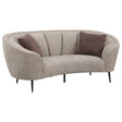 Ellorie Upholstered Channel Back Curved Loveseat Beige 504838 - Ella Furniture