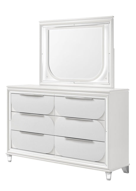 Eden White Modern Contemporary Solid Wood 6-Drawers Dresser - Ella Furniture