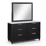 Kara Black White 6 Drawers Dresser