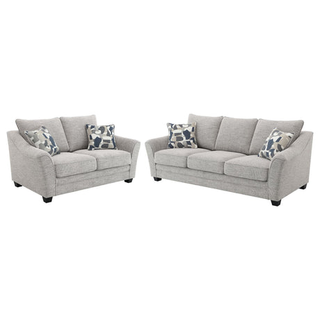 Tomkins 2-piece Boucle Upholstered Sofa Set Light Grey 509671-S2 - Ella Furniture