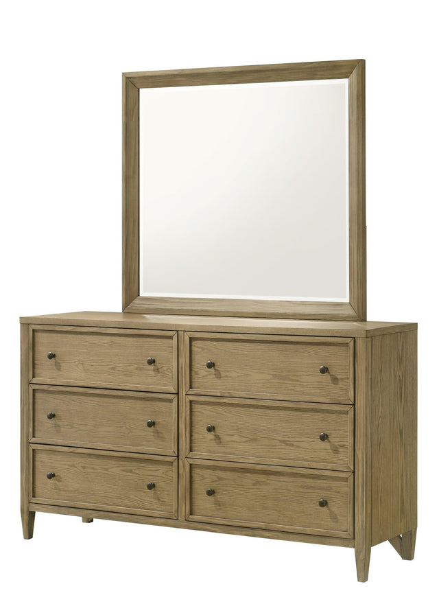 Sienna Brown Modern Contemporary Solid Wood And Veneers 6-Drawers Dresser - Ella Furniture