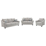Tomkins 3-piece Boucle Upholstered Sofa Set Light Grey 509671-S3 - Ella Furniture