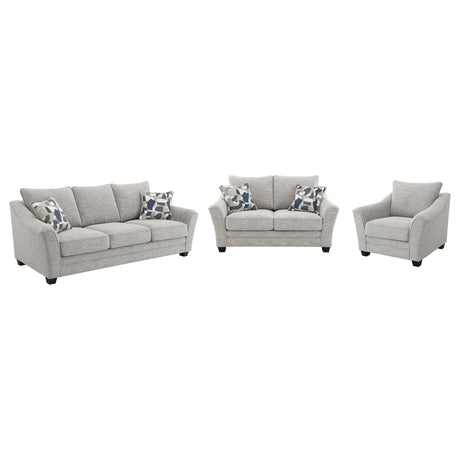 Tomkins 3-piece Boucle Upholstered Sofa Set Light Grey 509671-S3 - Ella Furniture