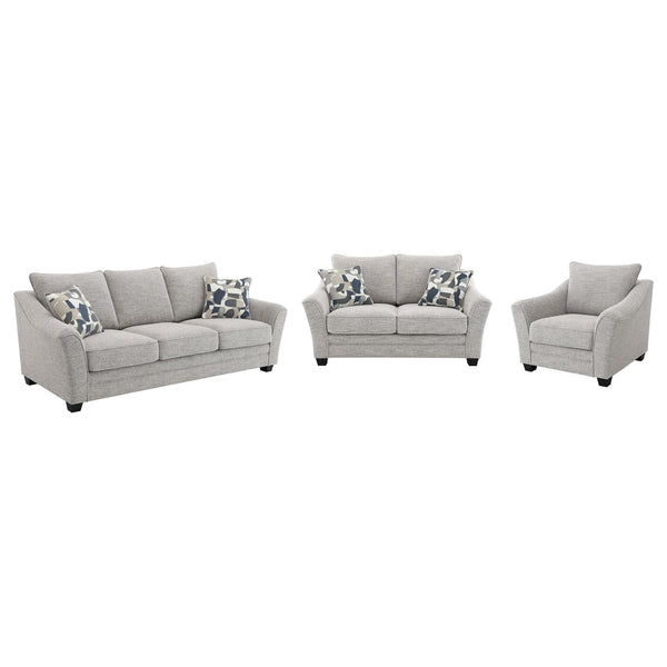 Tomkins 3-piece Boucle Upholstered Sofa Set Light Grey 509671-S3 - Ella Furniture