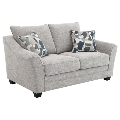 Tomkins Boucle Upholstered Loveseat Light Grey 509672 - Ella Furniture