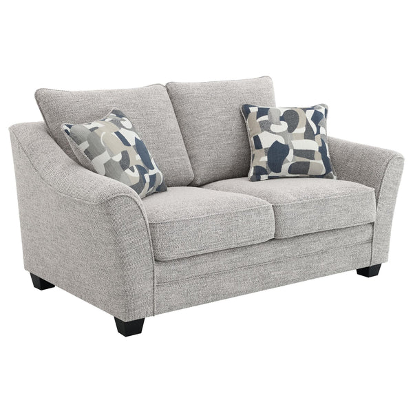 Tomkins Boucle Upholstered Loveseat Light Grey 509672 - Ella Furniture