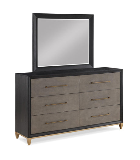 Payson Gray Brown 6 Drawers Dresser