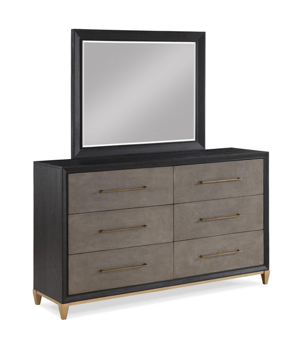 Payson Gray Brown 6 Drawers Dresser