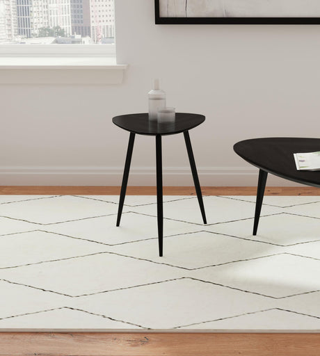 ODESSA COLLECTION Odessa Triangular Solid Wood End Table Black 707917 - Ella Furniture