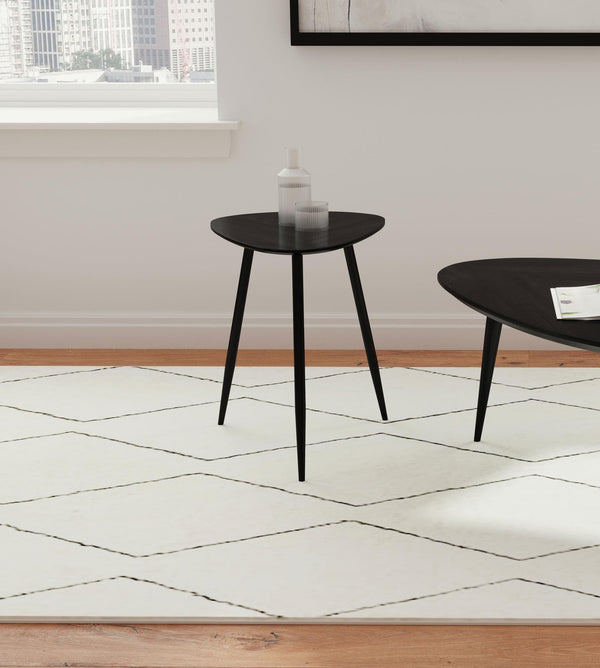 ODESSA COLLECTION Odessa Triangular Solid Wood End Table Black 707917 - Ella Furniture
