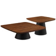 Eason 2-piece Coffee Table Set Walnut and Black 710010 - Ella Furniture