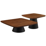 Eason 2-piece Coffee Table Set Walnut and Black 710010 - Ella Furniture
