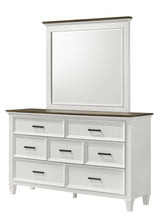 Everdeen Nutmeg/White Modern Contemporary Solid Wood 7-Drawers Dresser - Ella Furniture