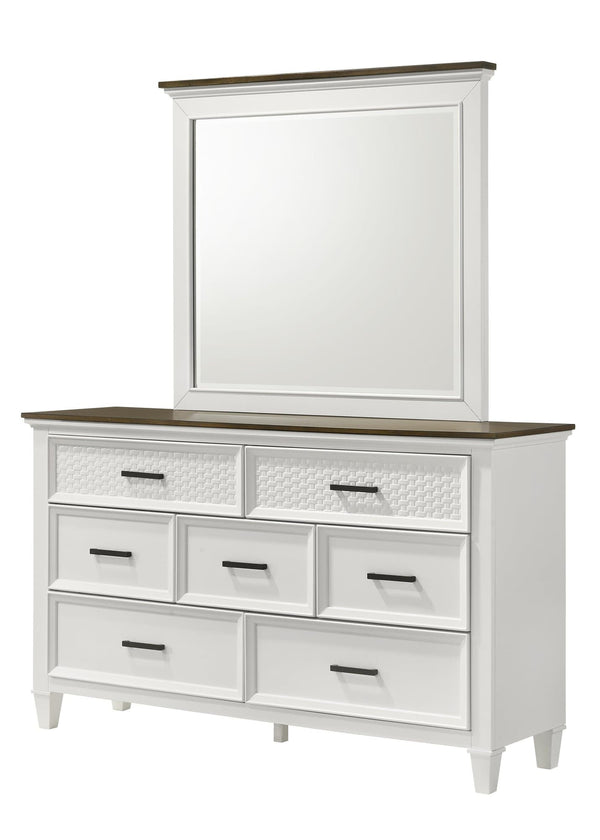 Everdeen Nutmeg/White Modern Contemporary Solid Wood 7-Drawers Dresser - Ella Furniture