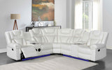Alexa2023 White Reclining Sectional - Ella Furniture