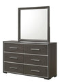 Sharpe Gray/White Modern Solid Wood And Veneers 6-Drawers Dresser - Ella Furniture