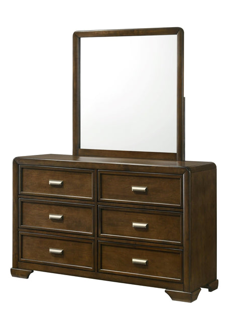 Coffield Brown Modern Contemporary Solid Wood 6-Drawers Dresser - Ella Furniture