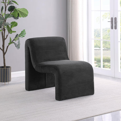 Drayton Upholstered Curved Armless Accent Chair Black 907526 - Ella Furniture