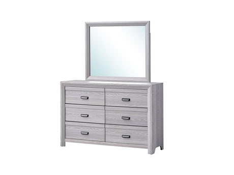Adelaide Drift Wood Modern Contemporary Solid Wood And Veneers 6-Drawers Dresser - Ella Furniture