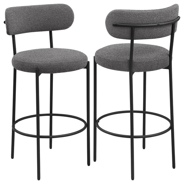 Viola Boucle Upholstered Bar Chair Gray (Set of 2)