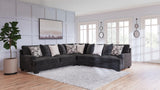 Lavernett Charcoal Chenille 3-Piece Sectional - Ella Furniture