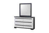 Remington Chalk/Ebony Modern Contemporary Solid Wood And Veneers 6-Drawers Dresser - Ella Furniture