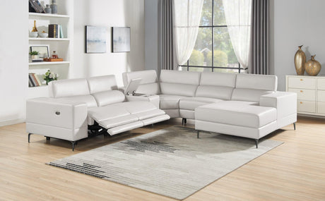 Milano Pearl - 6Pc Power Reclining Sectional - Ella Furniture