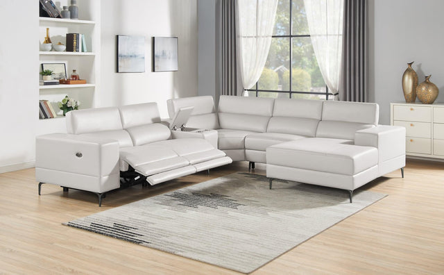 Milano Pearl - 6Pc Power Reclining Sectional - Ella Furniture