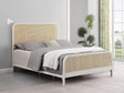 Lanewood Polyethylene Pe Rattan Upholstered Metal Queen Bed White