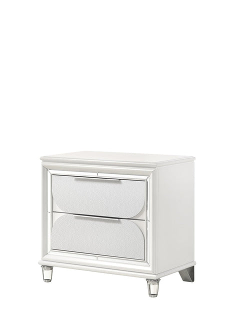 Eden White Modern Contemporary Solid Wood 2-Drawers Nightstand - Ella Furniture