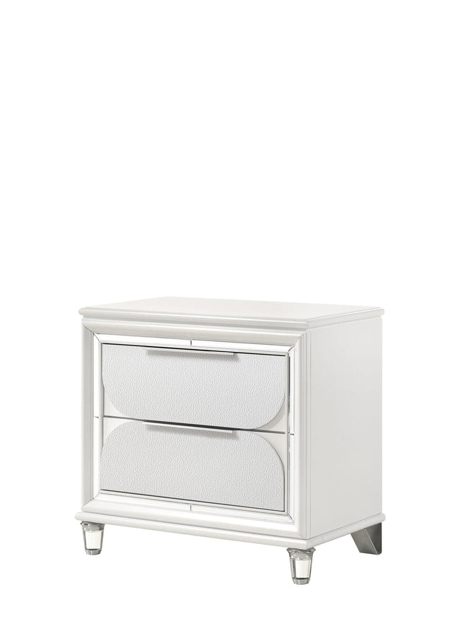 Eden White Modern Contemporary Solid Wood 2-Drawers Nightstand - Ella Furniture