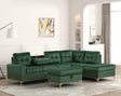 Anserra Green Reversible Sectional + Ottoman Set - Ella Furniture