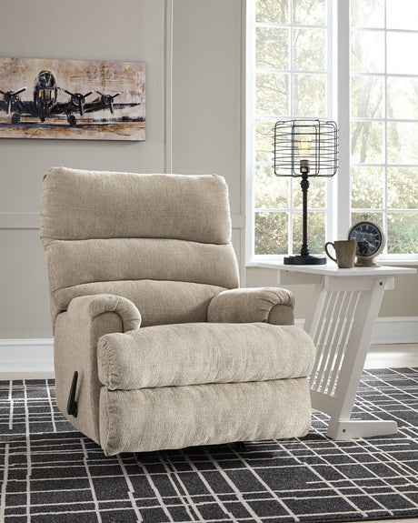 Man Fort Dusk Chenille Recliner - Ella Furniture